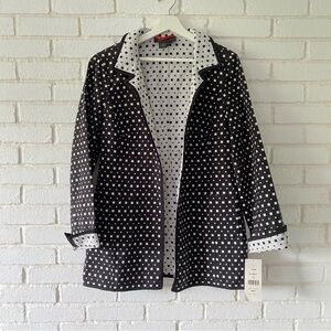 NEW Nina Mclemore Black White Diamond Jacquard Jacket Coat 13340 Women’s Size 14